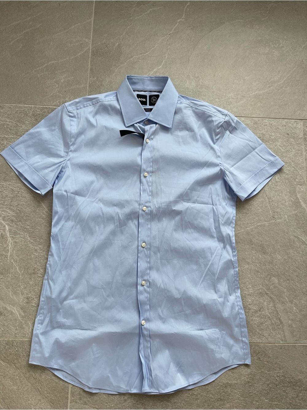 Boss Light Blue Short-Sleeve Button-Down Shirt
